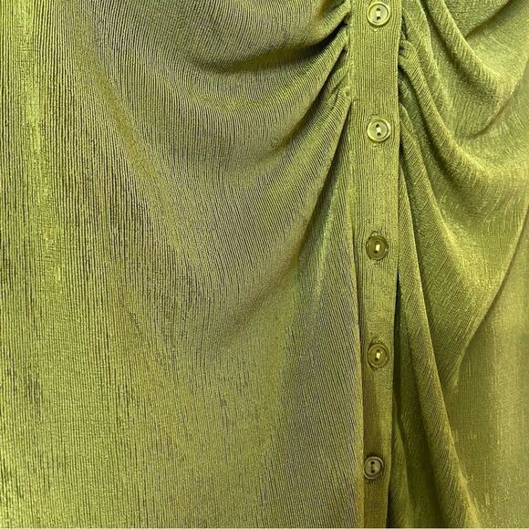 With Jean Andy Mini Green Shirt Dress Long Sleeve Size XS - Picture 13 of 15